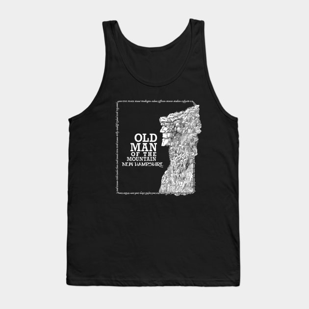 Old Man of the Mountain New Hampshire naturally formed granite profile Tank Top by DDGraphits